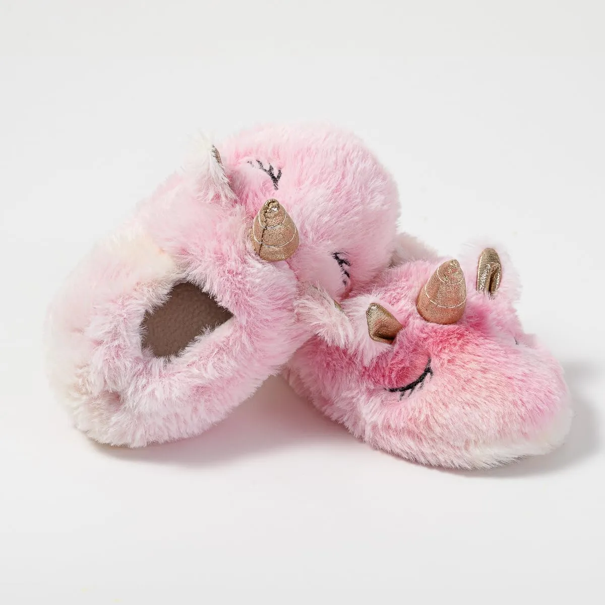 Baby Girls' Unicorn Slippers Rubber Non-Slip Soft House Slippers Pink US 7-8