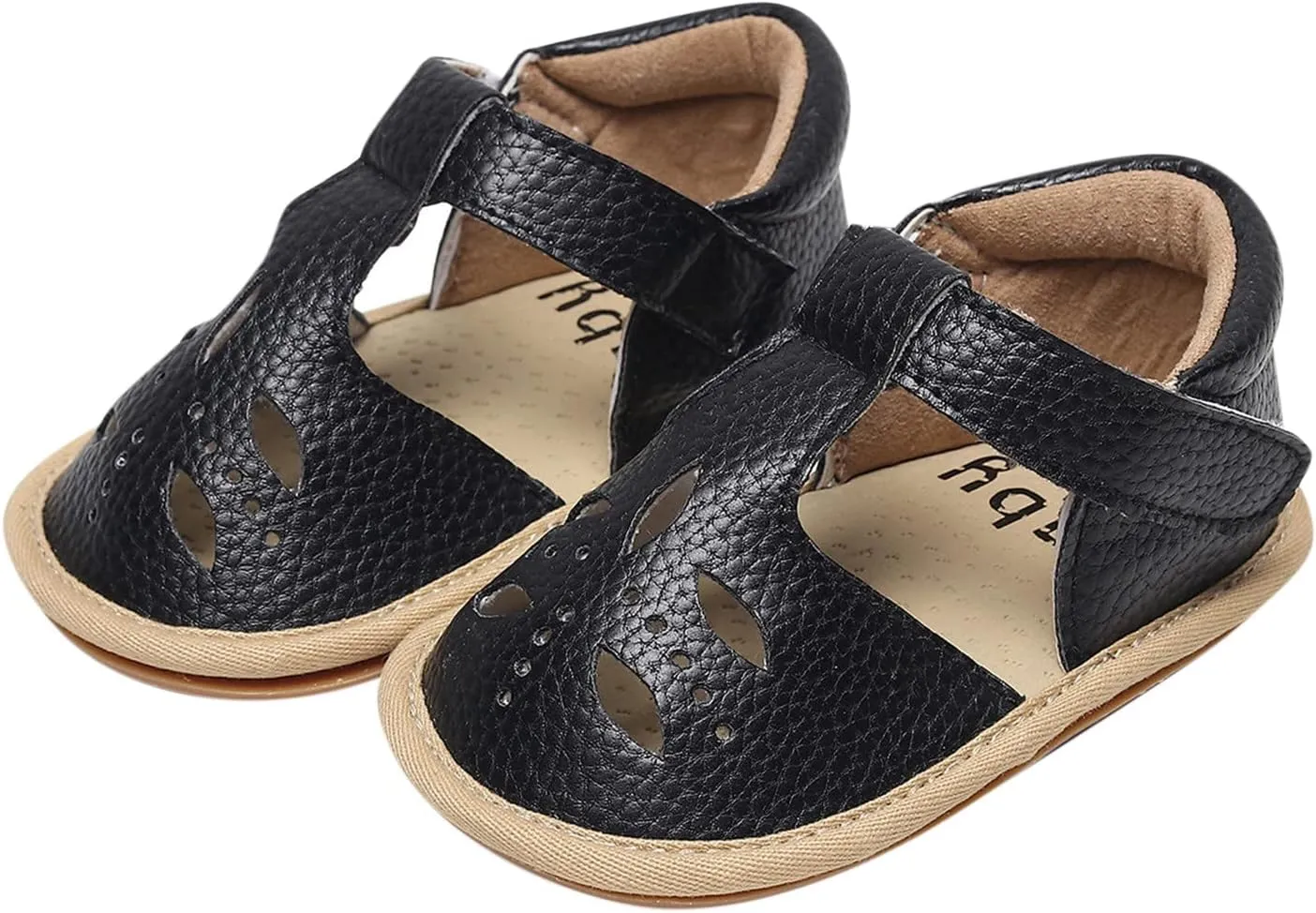Baby Infant Boy Girl Sandals Shoes First Walking Shoes Soft Anti-Slip Rubber Sole Sneakers Fashion (Black, 6 Toddler)