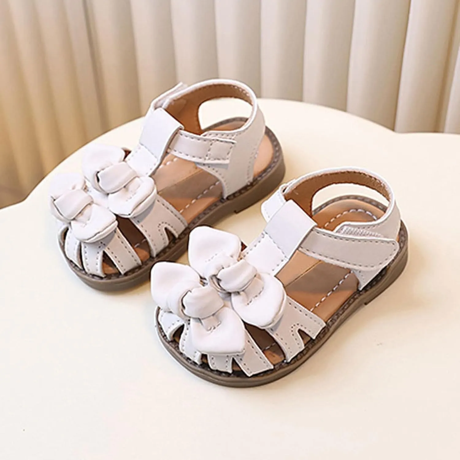Baby Infant Sandals Newborn Boys Girls Leather Soft Open Toe Barefoot Wide Shoes Summer Breathable Strap Water Shoes
