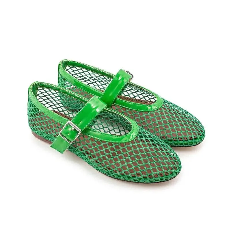 Buckle-Up Mary Jane Breathable Mesh Ankle Sandals