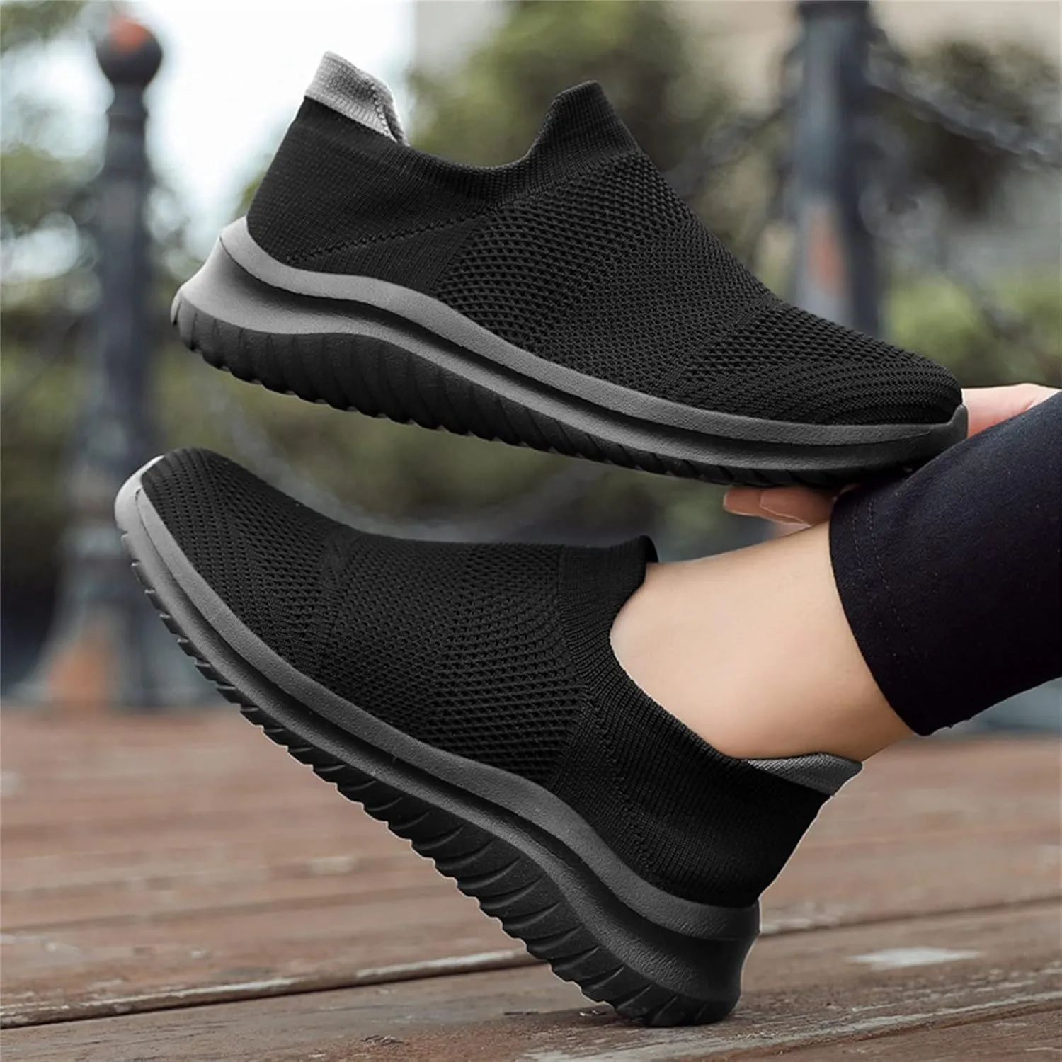 Casual Breathable Shoes for Men Versatile Slip On Sock Shoes Fashion Lightweight Labor Work Shoe Cushion Sneakers
