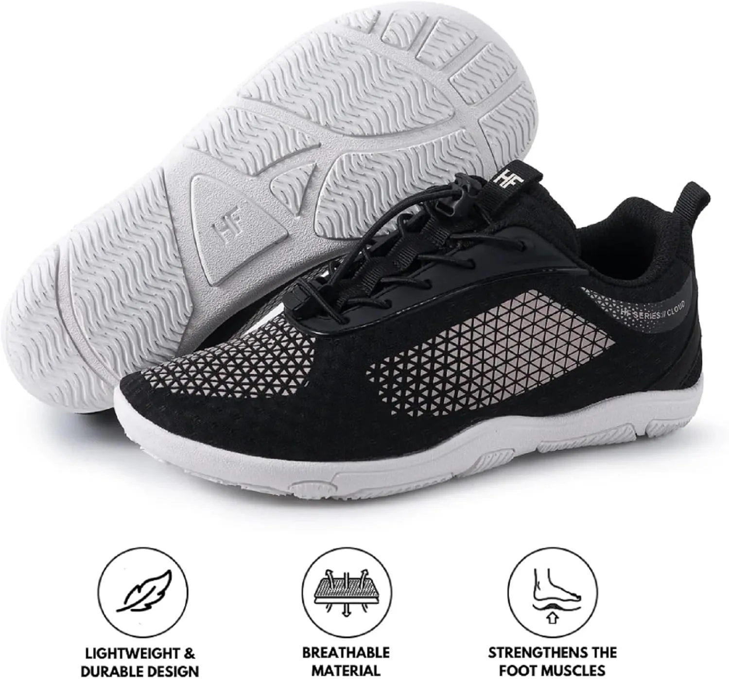 Cloud-Like Comfort Zero Drop Minimalist Shoes Men Women, Arch Support Breathable Splash Proof Barefoot Shoes, Versatile Ergonomic Footwear Pain Relief and Posture Improvement