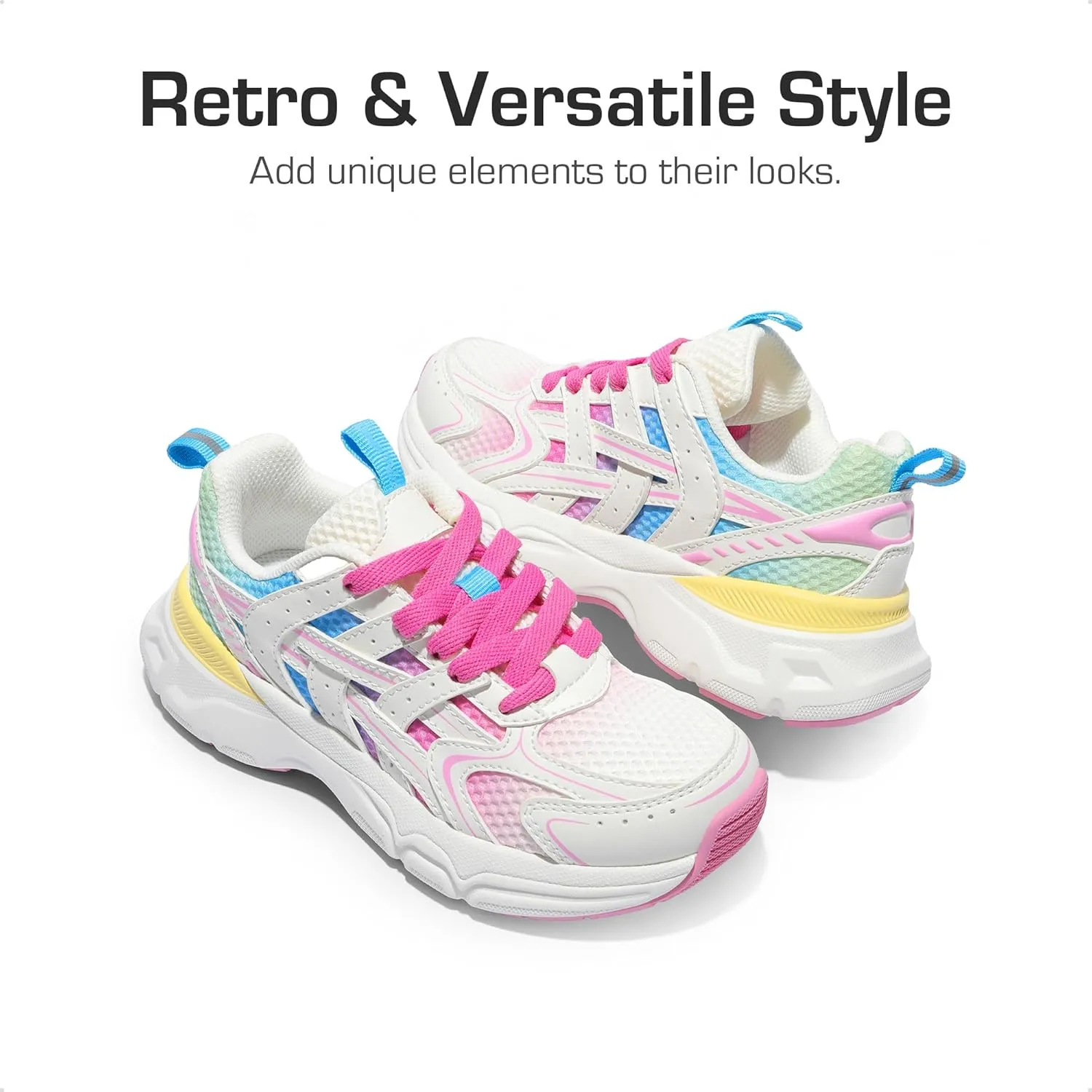 DREAM PAIRS Boys Girls Kids Sneakers Tennis Running Shoes Lace-up Unisex LilLegends Lightweight Breathable Walking Shoes