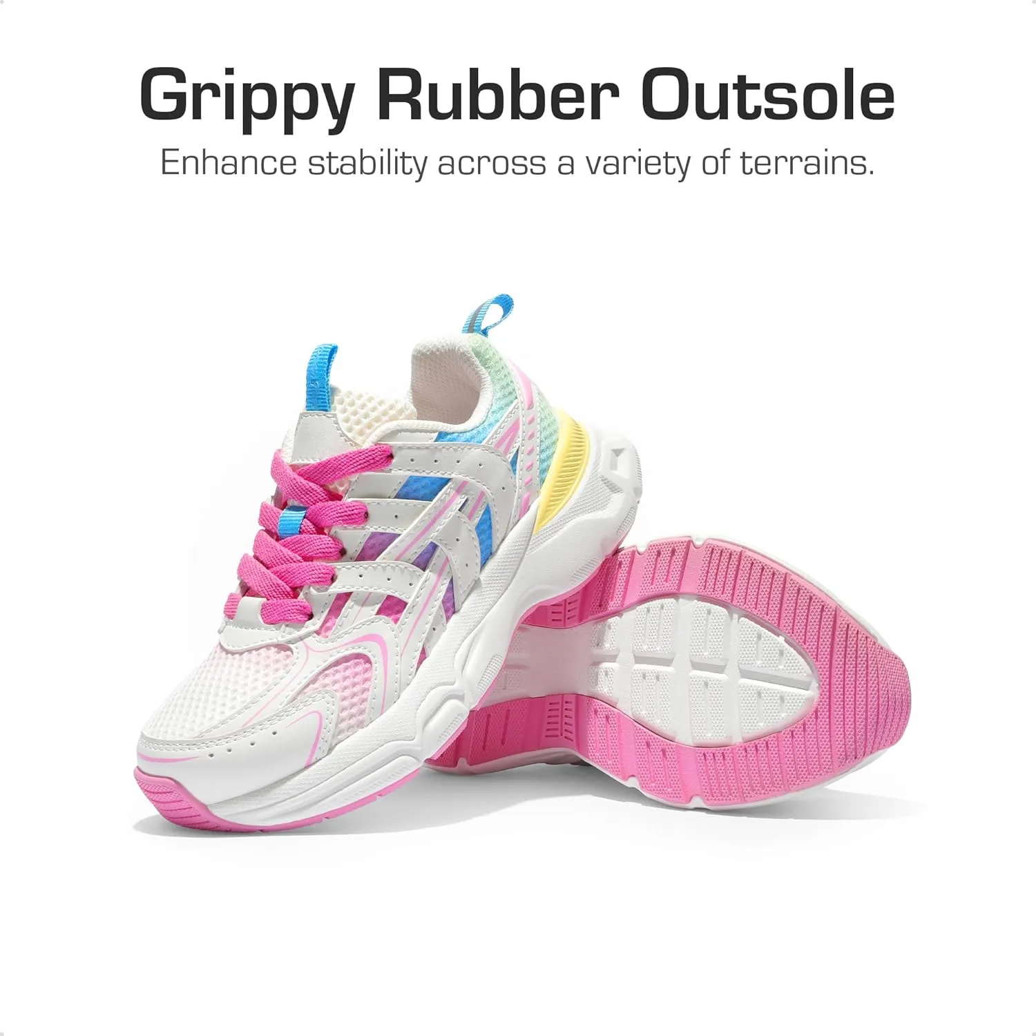 DREAM PAIRS Boys Girls Kids Sneakers Tennis Running Shoes Lace-up Unisex LilLegends Lightweight Breathable Walking Shoes