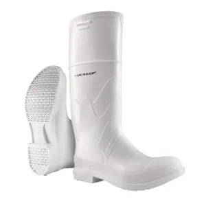 DUNLOP Protective Footwear, Steel Toe White Safety Lock, 100% Waterproof PVC, Lightweight and Durable Protective Footwear, Slip-Resistant, 8101200.12, Size 12 US