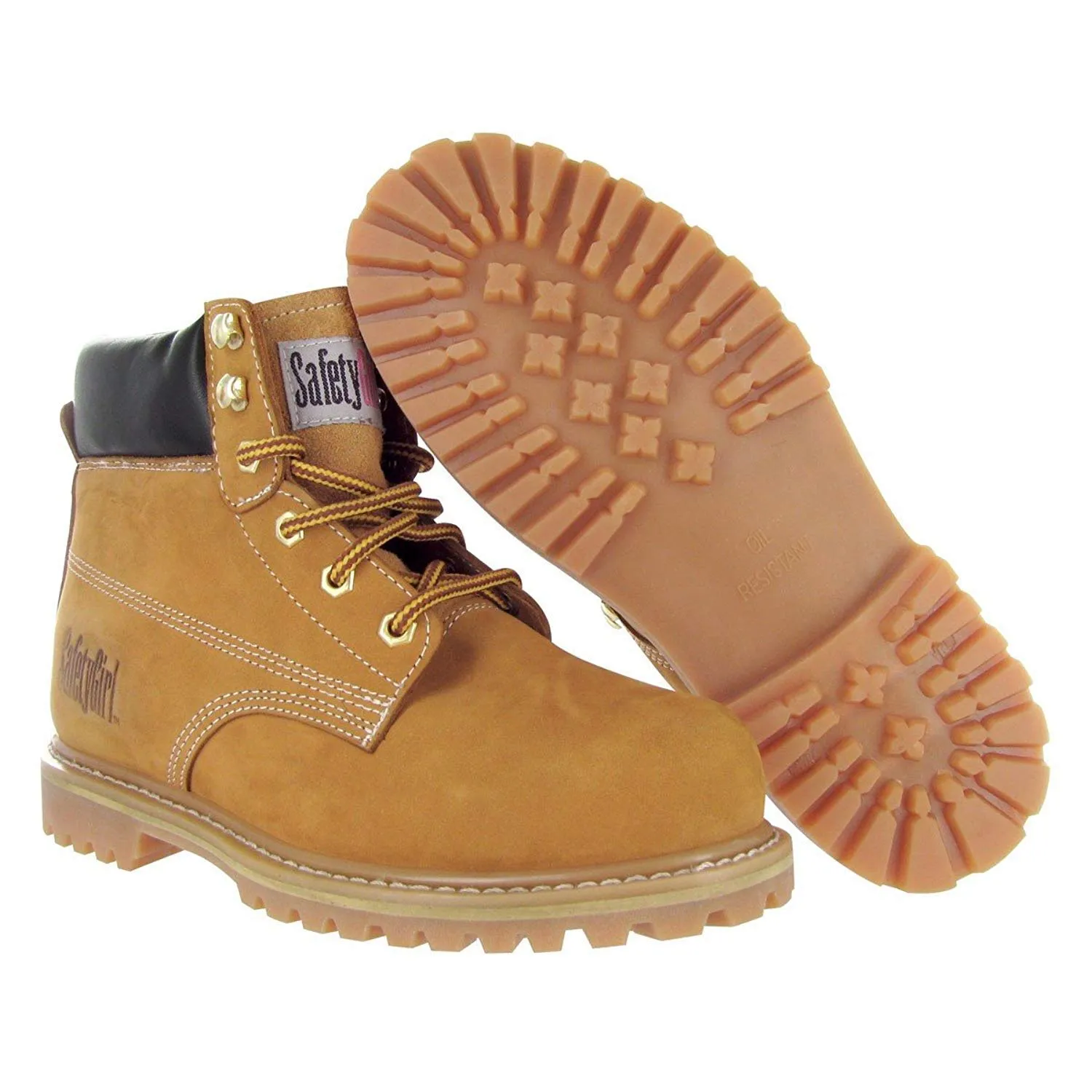 English Waterproof Work Boots - Tan - 6W | Steel Toe Work Boots | Leather Work Boots Equipped with Nubuck Leather Upper and Rugged, Durable, Oil Resistant Outsole
