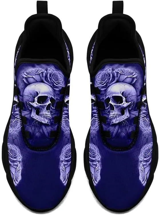 Fashion Skull Running Shoes for Men Women Edgy Elegance Sneakers Gothic Light Weight Mesh EVA Walking Tennis Sports Shoes