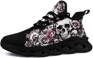 Fashion Skull Running Shoes for Men Women Edgy Elegance Sneakers Gothic Light Weight Mesh EVA Walking Tennis Sports Shoes