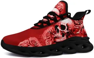 Fashion Skull Running Shoes for Men Women Edgy Elegance Sneakers Gothic Light Weight Mesh EVA Walking Tennis Sports Shoes