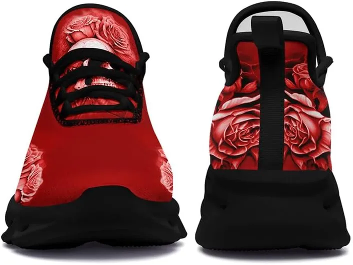 Fashion Skull Running Shoes for Men Women Edgy Elegance Sneakers Gothic Light Weight Mesh EVA Walking Tennis Sports Shoes