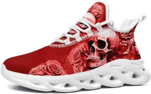 Fashion Skull Running Shoes for Men Women Edgy Elegance Sneakers Gothic Light Weight Mesh EVA Walking Tennis Sports Shoes