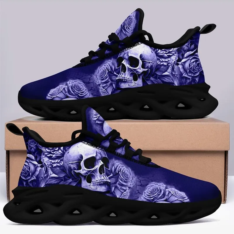 Fashion Skull Running Shoes for Men Women Edgy Elegance Sneakers Gothic Light Weight Mesh EVA Walking Tennis Sports Shoes