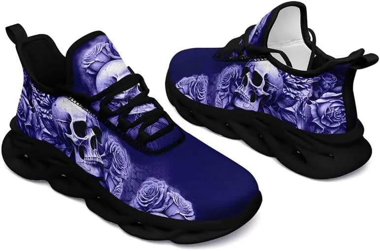 Fashion Skull Running Shoes for Men Women Edgy Elegance Sneakers Gothic Light Weight Mesh EVA Walking Tennis Sports Shoes