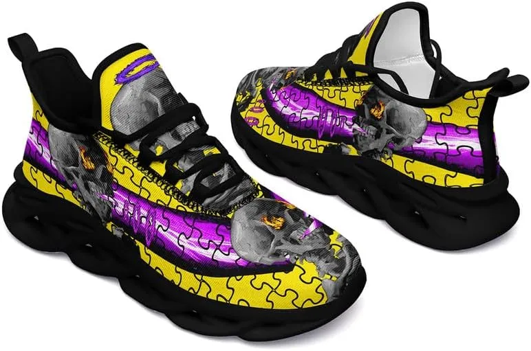 Fashion Skull Running Shoes for Men Women Edgy Elegance Sneakers Gothic Light Weight Mesh EVA Walking Tennis Sports Shoes