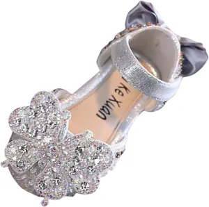 Fashion Spring And Summer Girls Shoes Dress Performance Dance Shoes Rhinestone Sequins Cartoon Butterfly Baby
