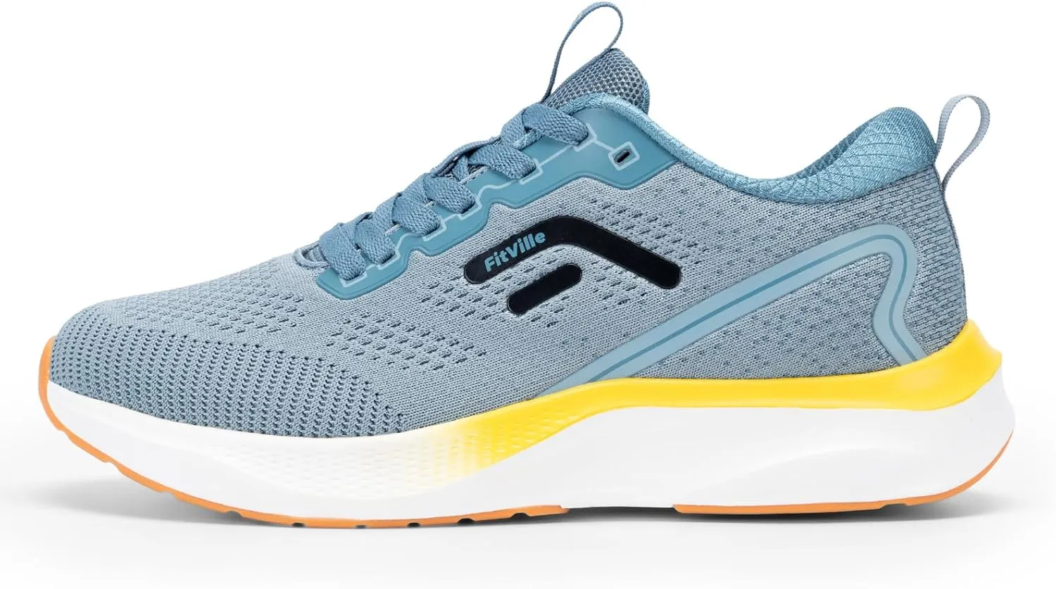 FitVille Wide Sneakers for Men Walking Shoes Wide Width Cushion Road Running Shoe Orthopedic Tennis Shoes Arch Support for Plantar Fasciitis Relief