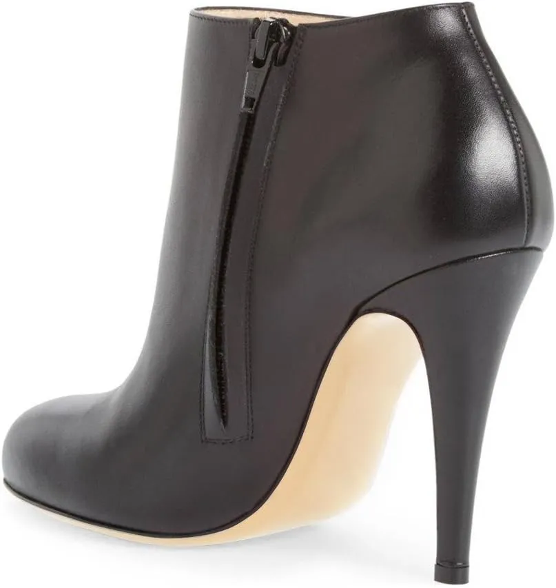 FSJ Women Fashion Almond Toe Boots Stiletto High Heels Ankle Booties Comfy Shoes Side Zipper US Size 4-15 US
