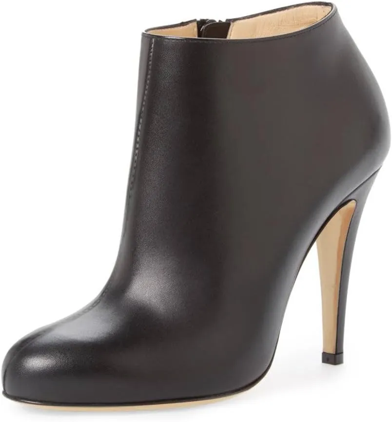 FSJ Women Fashion Almond Toe Boots Stiletto High Heels Ankle Booties Comfy Shoes Side Zipper US Size 4-15 US