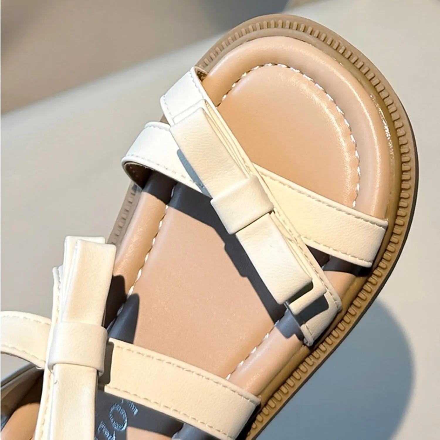 Girls Flat Sandals 2025 Dressy Summer Comfortable Strap Boho Shoes Beach Walking Footwear