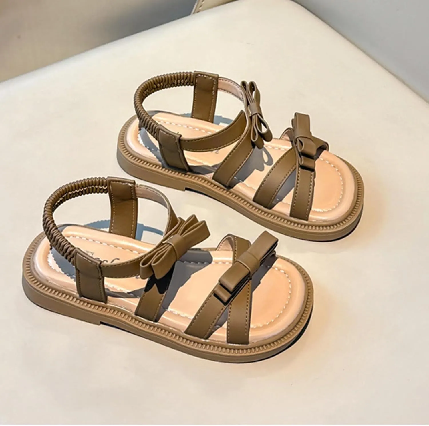 Girls Flat Sandals 2025 Dressy Summer Comfortable Strap Boho Shoes Beach Walking Footwear