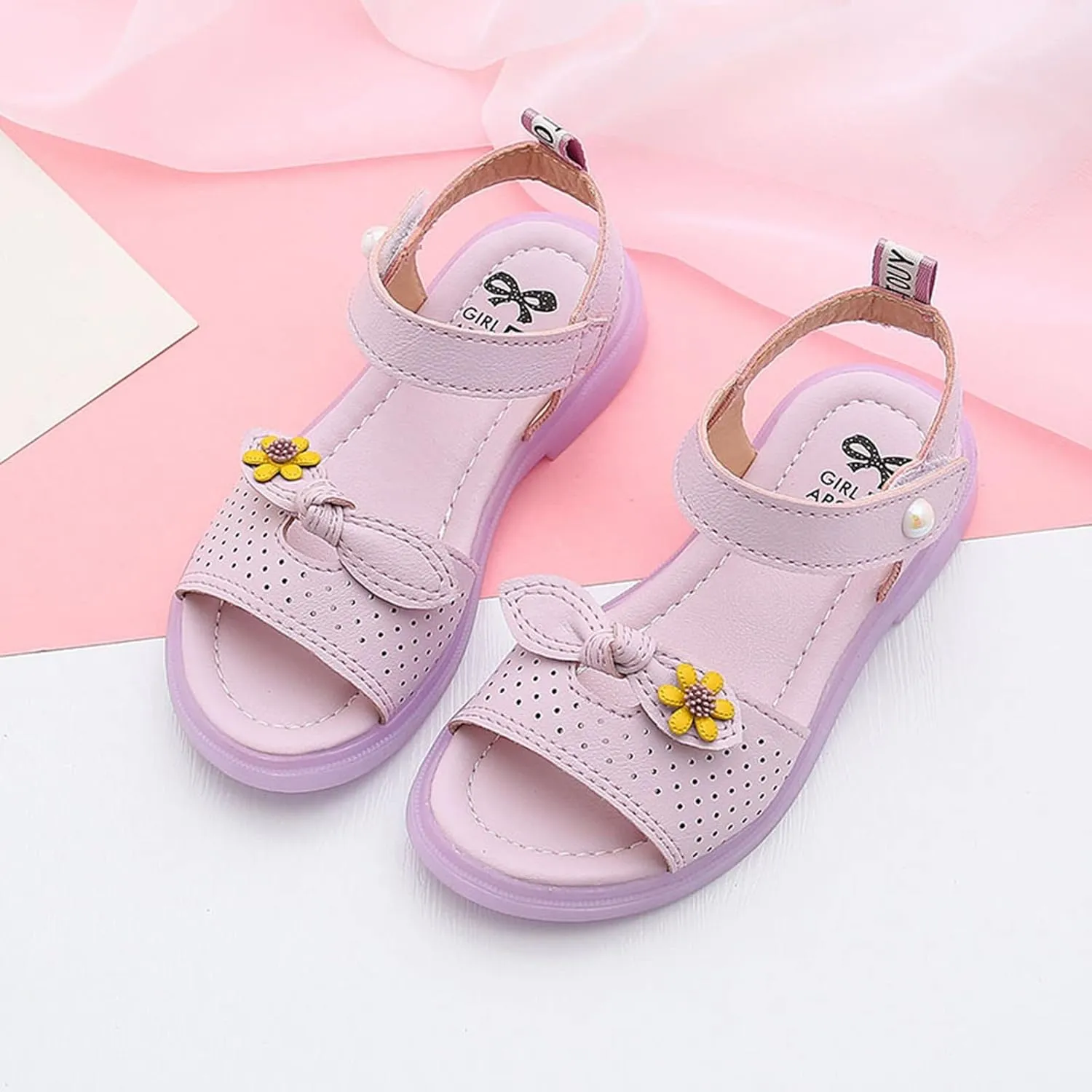 Girls Open Toe Soft Sole Flat Sandals 2025 Comfortable Outdoor Holiday Winter Slippers for Big Girls Kids Footwear