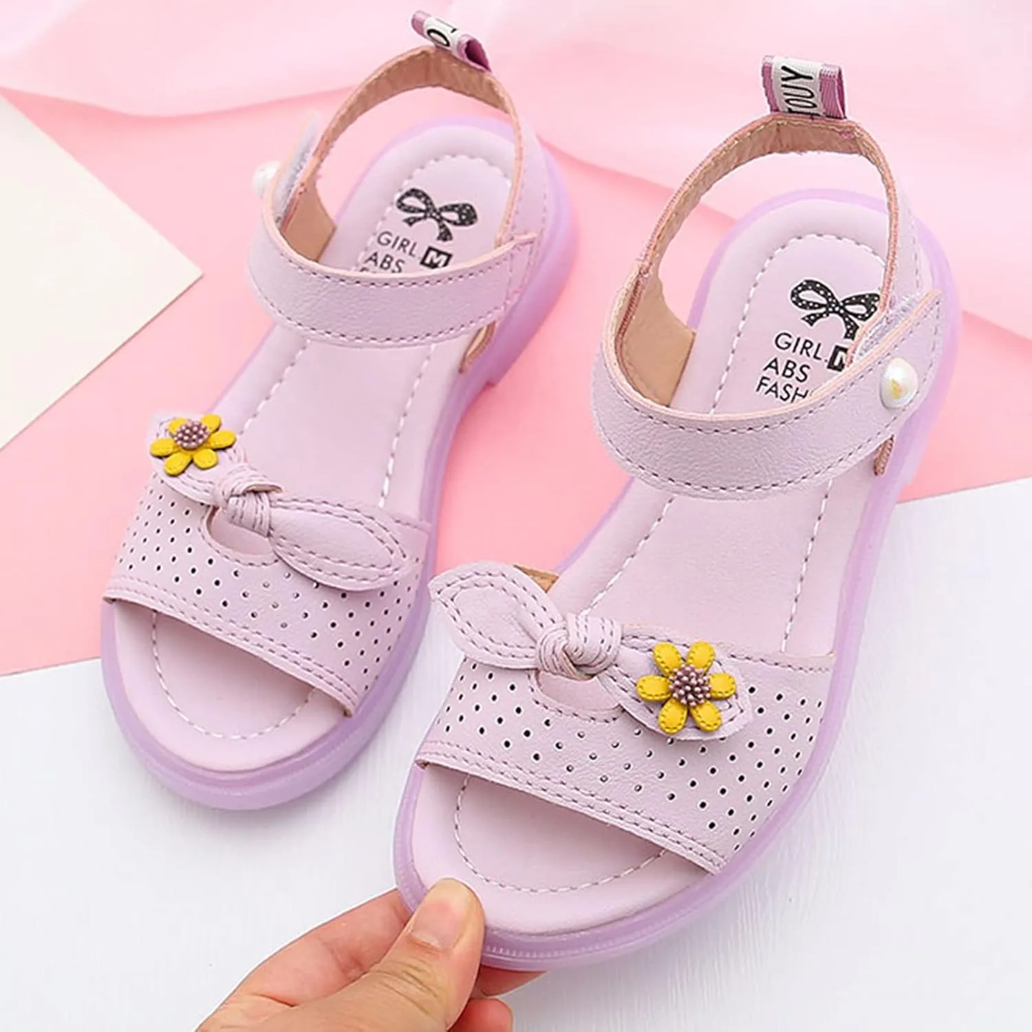 Girls Open Toe Soft Sole Flat Sandals 2025 Comfortable Outdoor Holiday Winter Slippers for Big Girls Kids Footwear