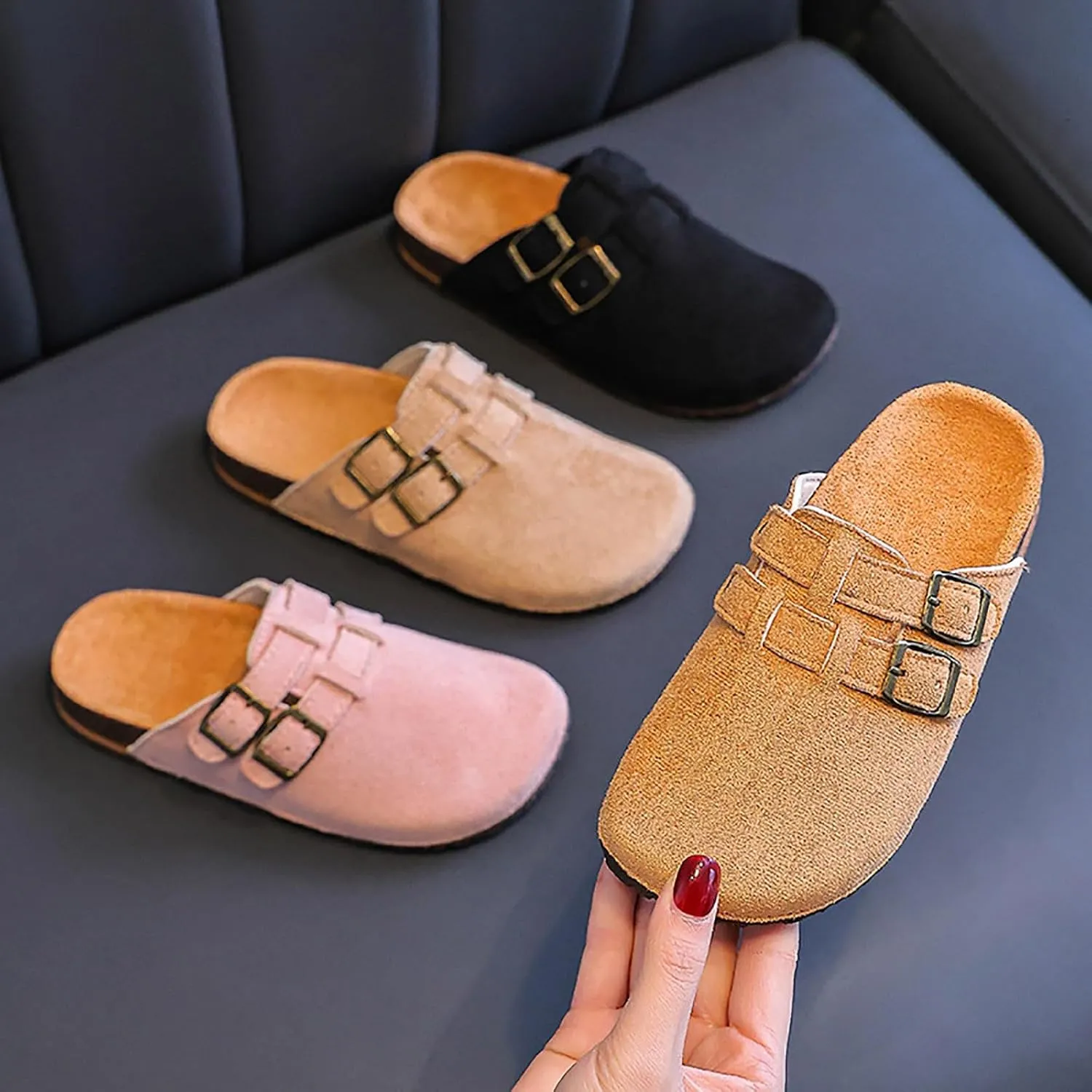 Girls Sandals Low Heels Dress Children Slippers Children Linen Slippers Indoor Home Cotton And Linen Soft Sole Summer Non Slip Cork Glitter Toddler
