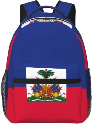Haitian flag Lightweight and casual student backpack, a stylish and versatile casual backpack suitable for daily life and travel