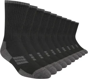 Heatuff Mens Moisture Wicking Heavy Cushion Crew Socks, Reinforced Heel & Toe Durable Socks