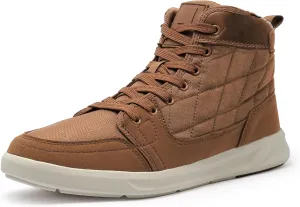 High-Top Mens Casual Shoes - Genuine Microfiber Suede Boots with Side Zipper, Lightweight Flexible Sole, Well-Cushioned Breathable and Removable Insoles