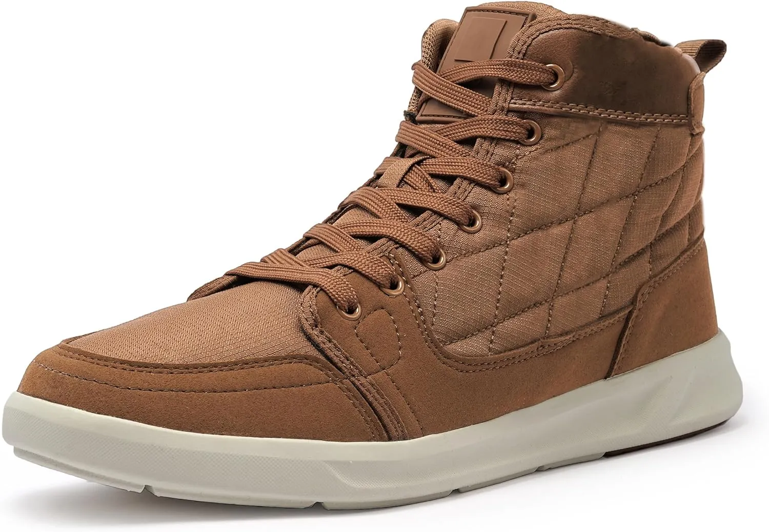 High-Top Mens Casual Shoes - Genuine Microfiber Suede Boots with Side Zipper, Lightweight Flexible Sole, Well-Cushioned Breathable and Removable Insoles
