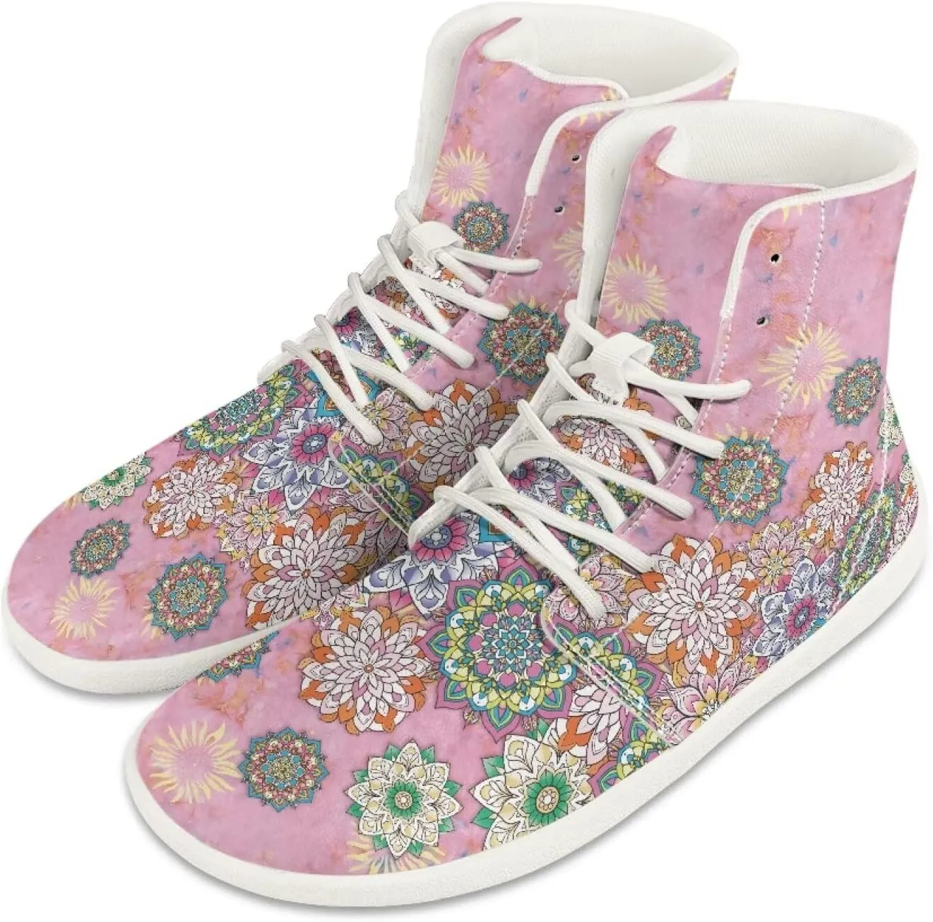 High Top Sneakers for Women Leather Shoes Trendy Men's Barefoot Shoes