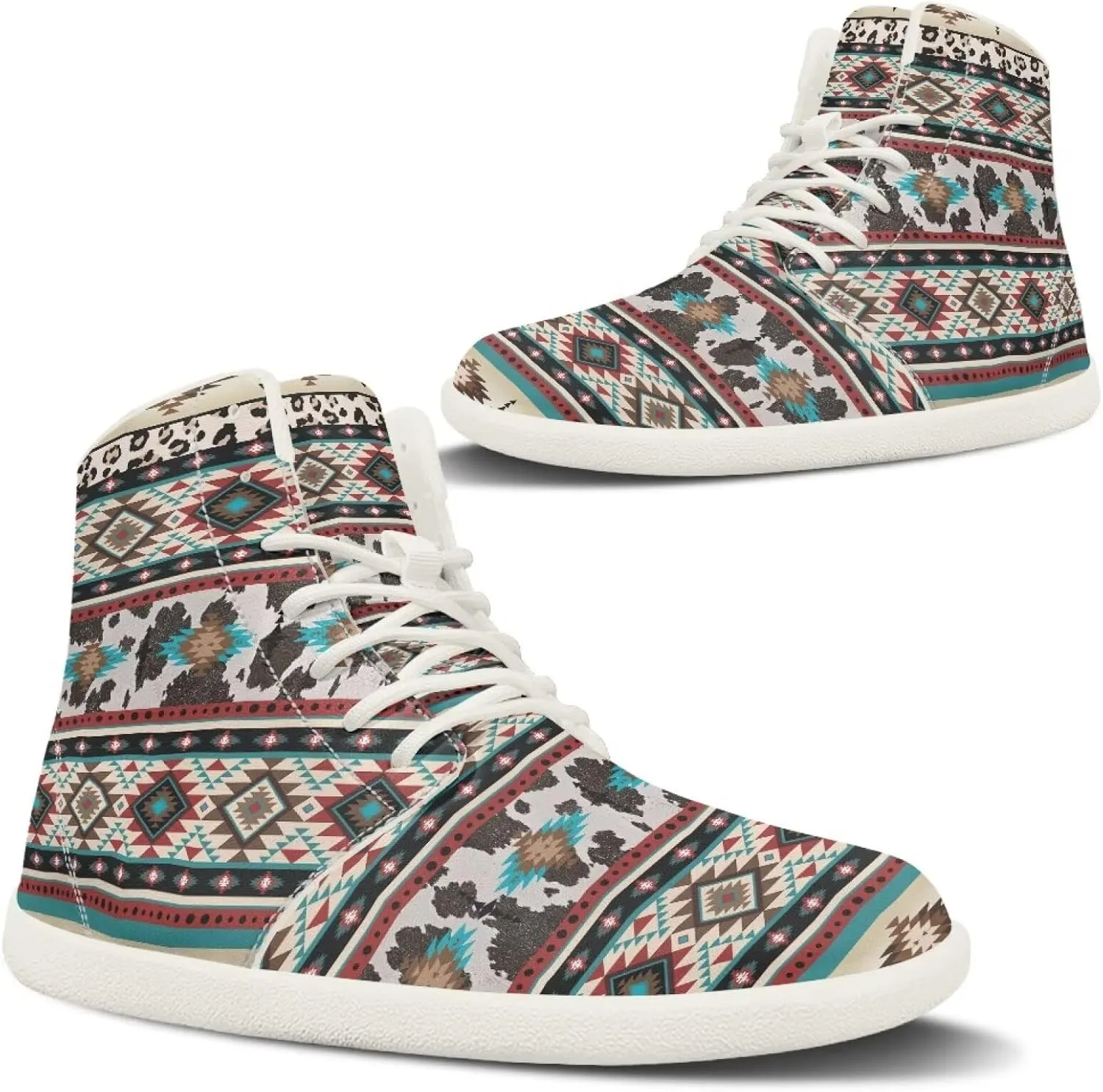 High Top Sneakers for Women Leather Shoes Trendy Men's Barefoot Shoes