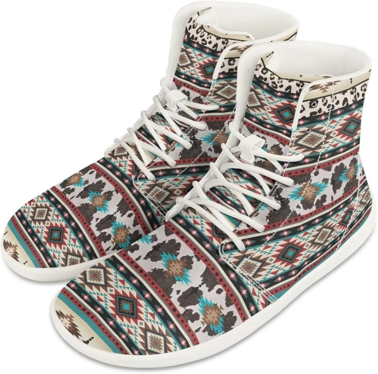 High Top Sneakers for Women Leather Shoes Trendy Men's Barefoot Shoes