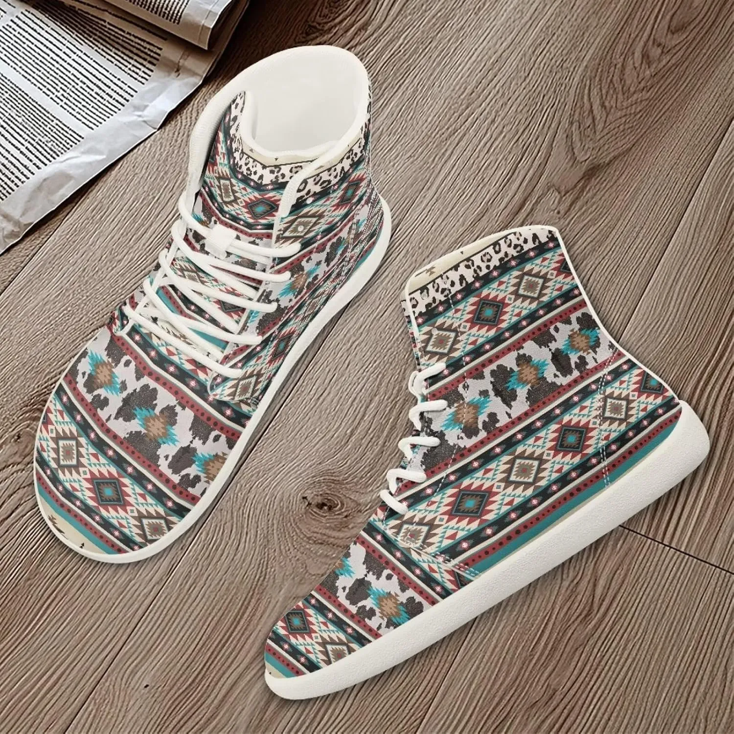 High Top Sneakers for Women Leather Shoes Trendy Men's Barefoot Shoes