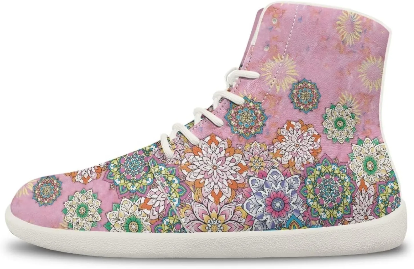 High Top Sneakers for Women Leather Shoes Trendy Men's Barefoot Shoes