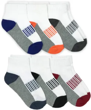 Jefferies Socks Boys' Sporty Half Cushion Quarter Socks 6 Pair Pack