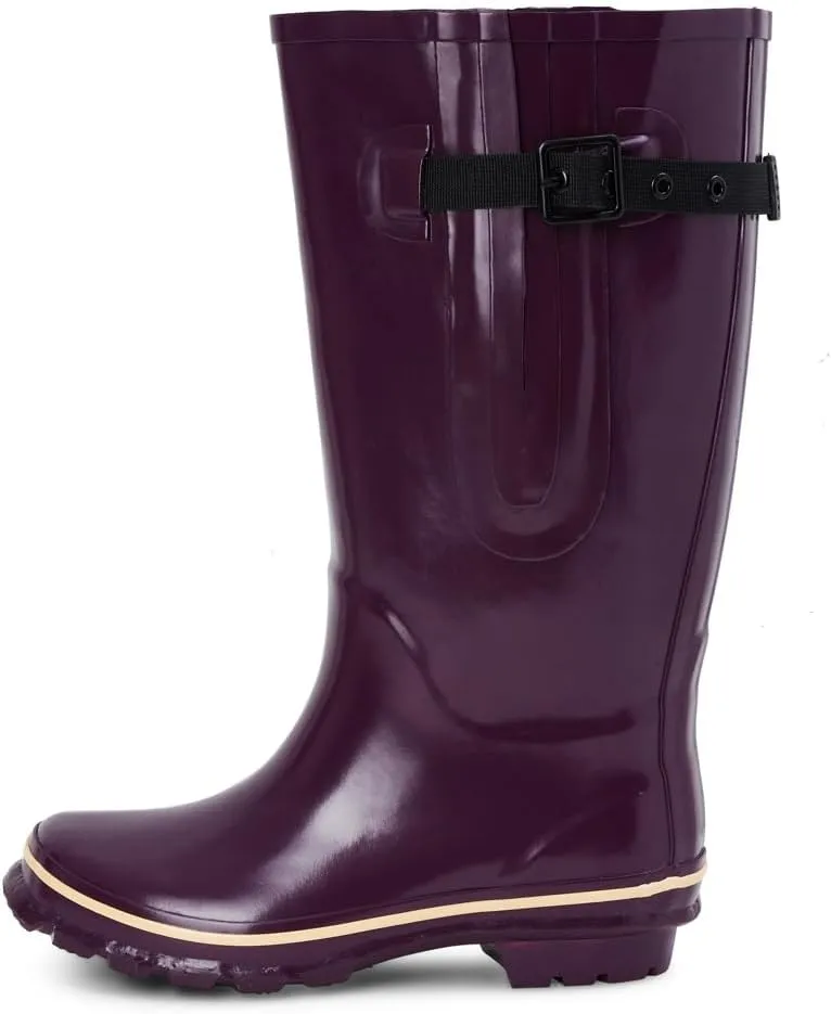 Jileon Extra Wide Calf Rain Boots - Ideal for Wide Feet, Ankles & Calves - Fit 16 to 23 Calves - Durable & Waterproof