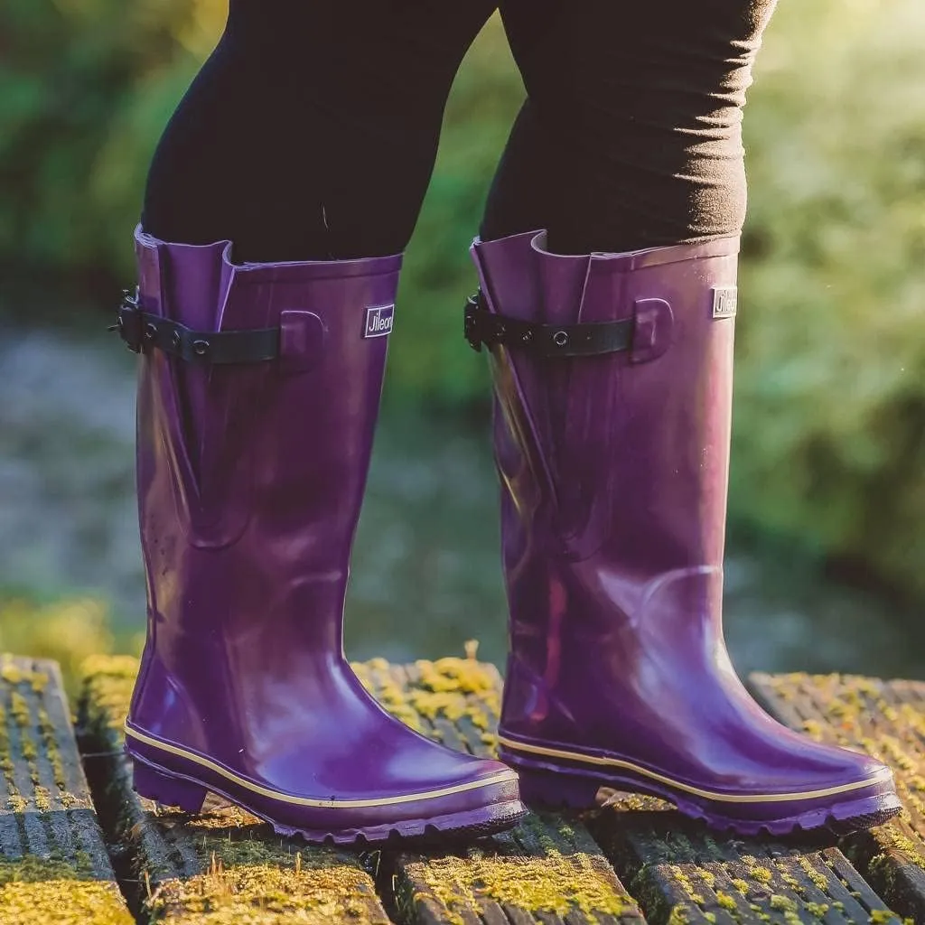 Jileon Extra Wide Calf Rain Boots - Ideal for Wide Feet, Ankles & Calves - Fit 16 to 23 Calves - Durable & Waterproof