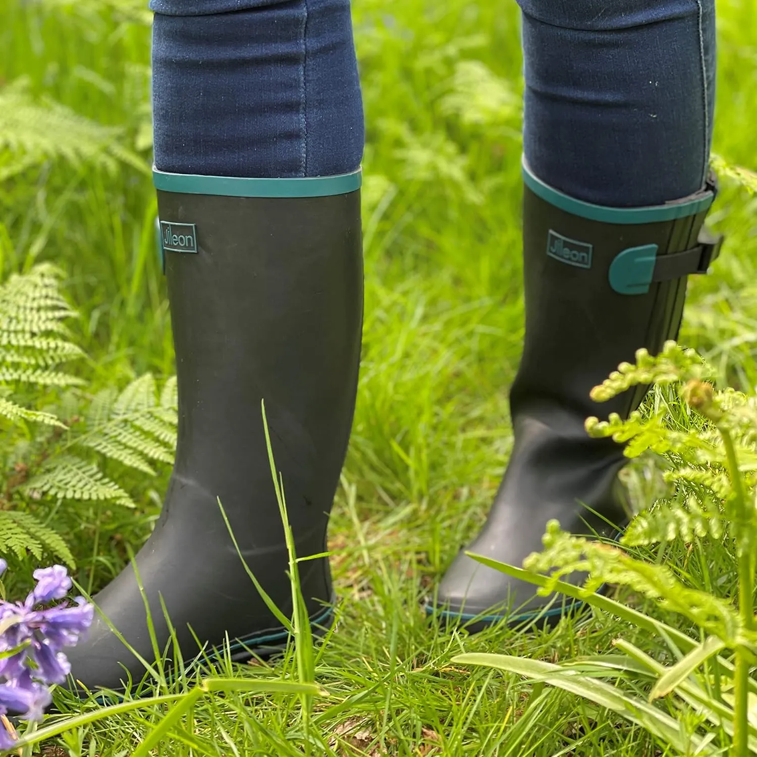 Jileon Wide Calf Rain Boots for Women - up to 19 inch Calf - Standard Foot & Ankle Width - Durable Rubber
