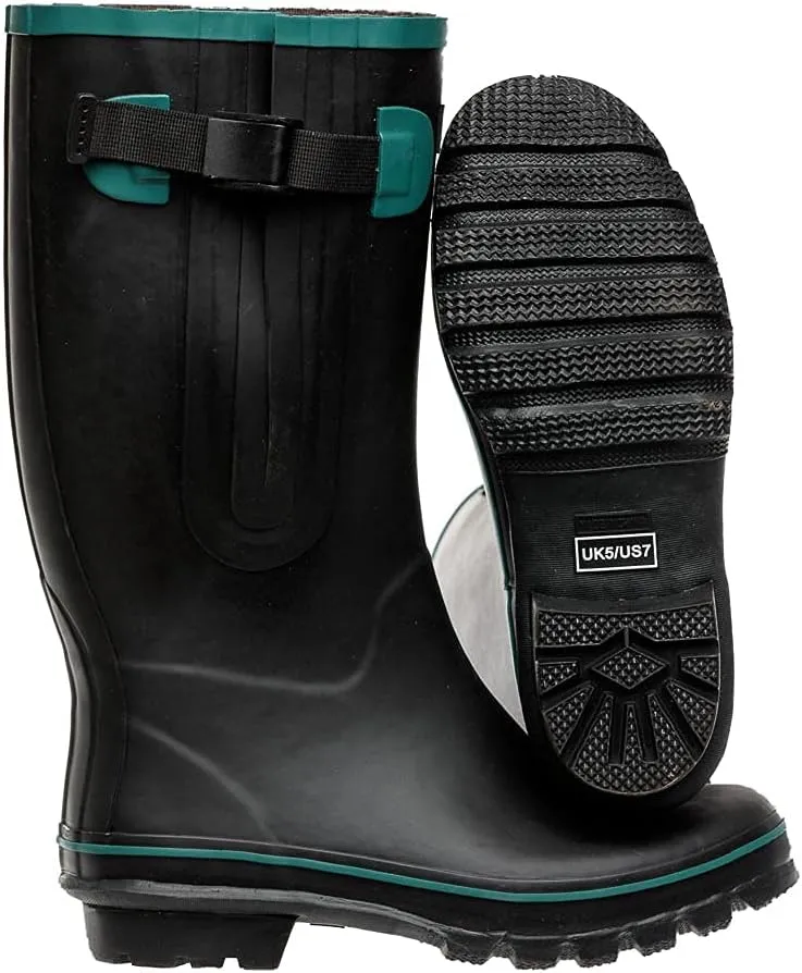 Jileon Wide Calf Rain Boots for Women - up to 19 inch Calf - Standard Foot & Ankle Width - Durable Rubber