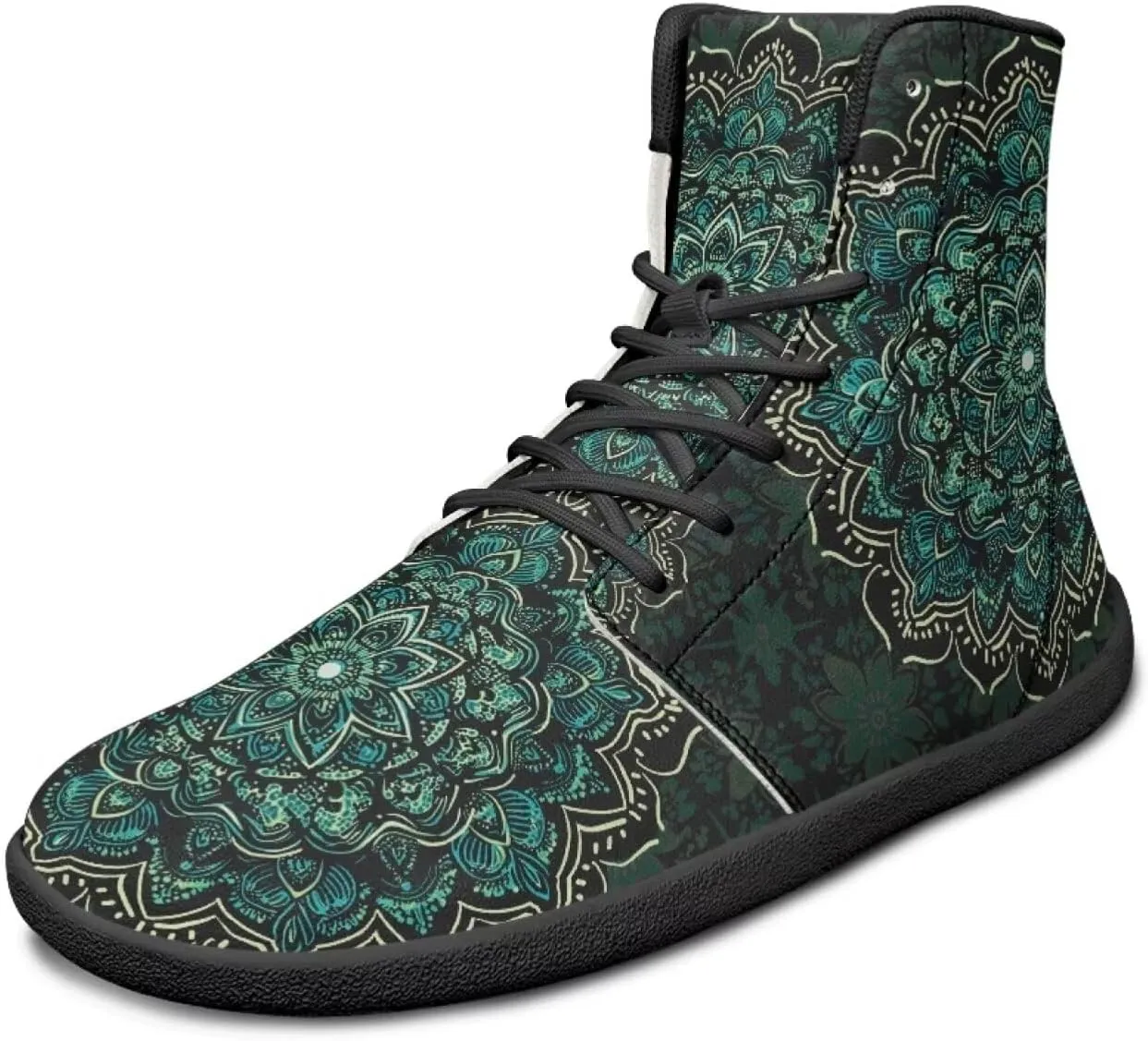 JoyLamoria Skull Rose Butterfly High Top Women Shoes Fashion Lace Walking Tennis Shoes Leather Hip Hop Street Sneaker