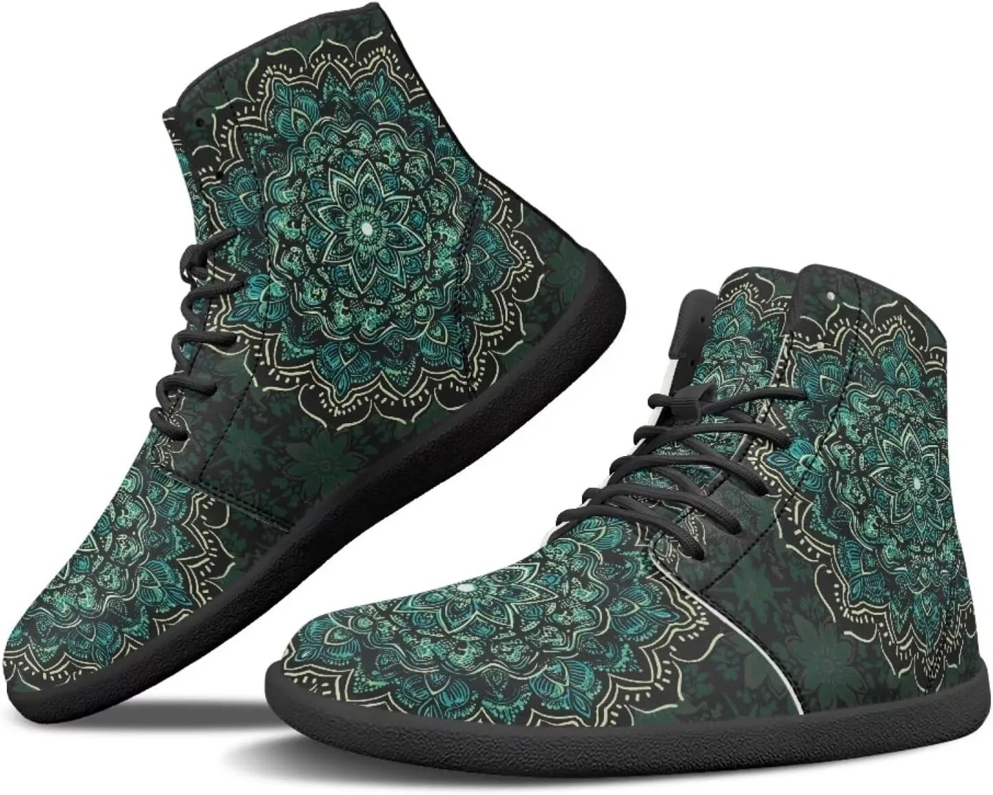 JoyLamoria Skull Rose Butterfly High Top Women Shoes Fashion Lace Walking Tennis Shoes Leather Hip Hop Street Sneaker