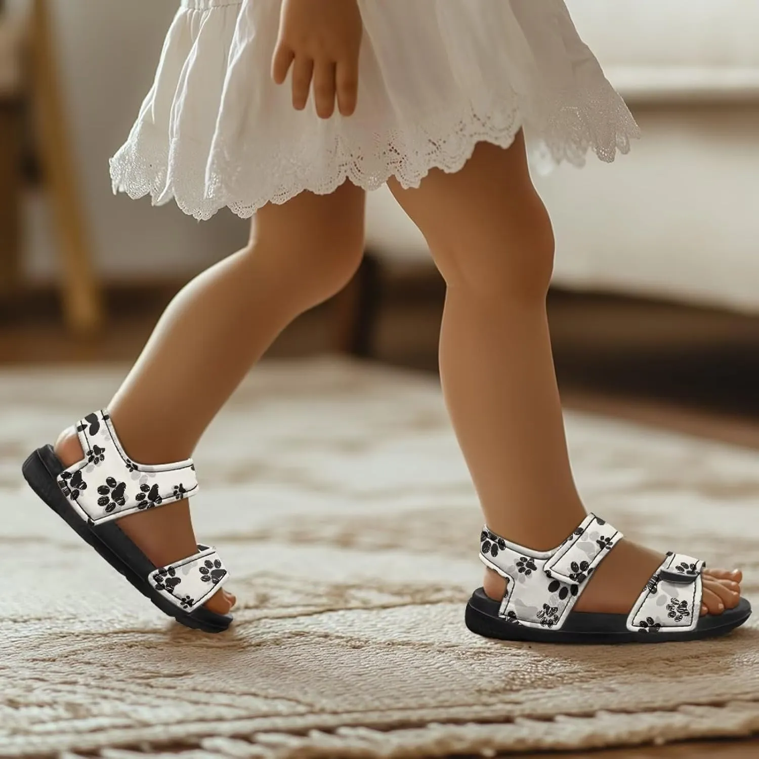 Kids Adjustable Buckle Sandals Outdoor Athletic Water Shoes for Toddler Little Kid Summer Camp Non-Slip Flat Sandal