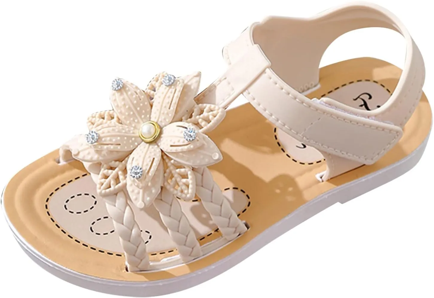 Kids Girls Soft Sole Flower Sandals Open Toe Lightweight Comfortable Anti Slip Holiday Vacation Girls Slippers