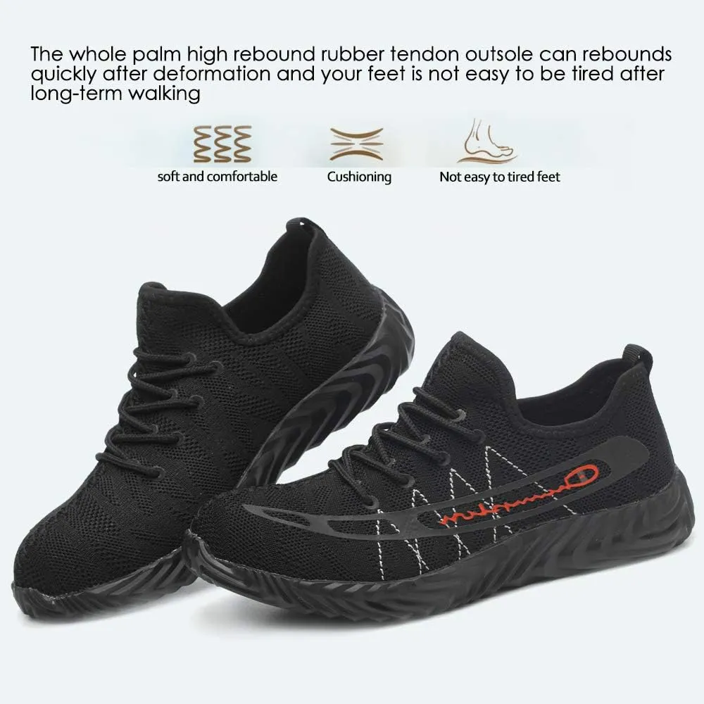KINOW Men Steel Toe Safety Work Shoes Slip Resistant Lightweight Outdoor Athletic Industrial Construction Sneakers for Women