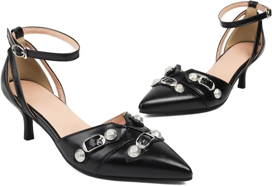 Kitten Heels Pointed-Toe Pumps Dress Office Shoes for Women