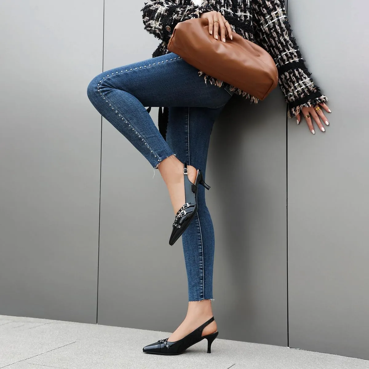 Kitten Heels Pointed-Toe Pumps Dress Office Shoes for Women