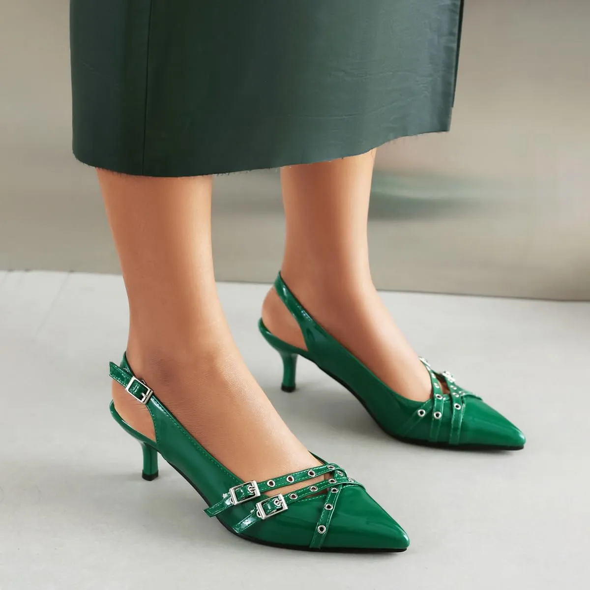 Kitten Heels Pointed-Toe Pumps Dress Office Shoes for Women