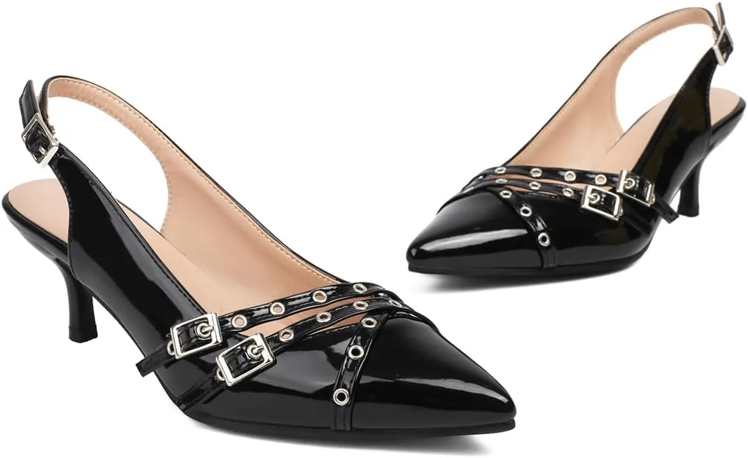 Kitten Heels Pointed-Toe Pumps Dress Office Shoes for Women